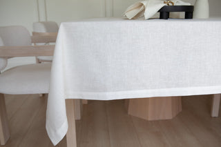 Keten Dokulu Krem Masa Örtüsü 1.40x2.40