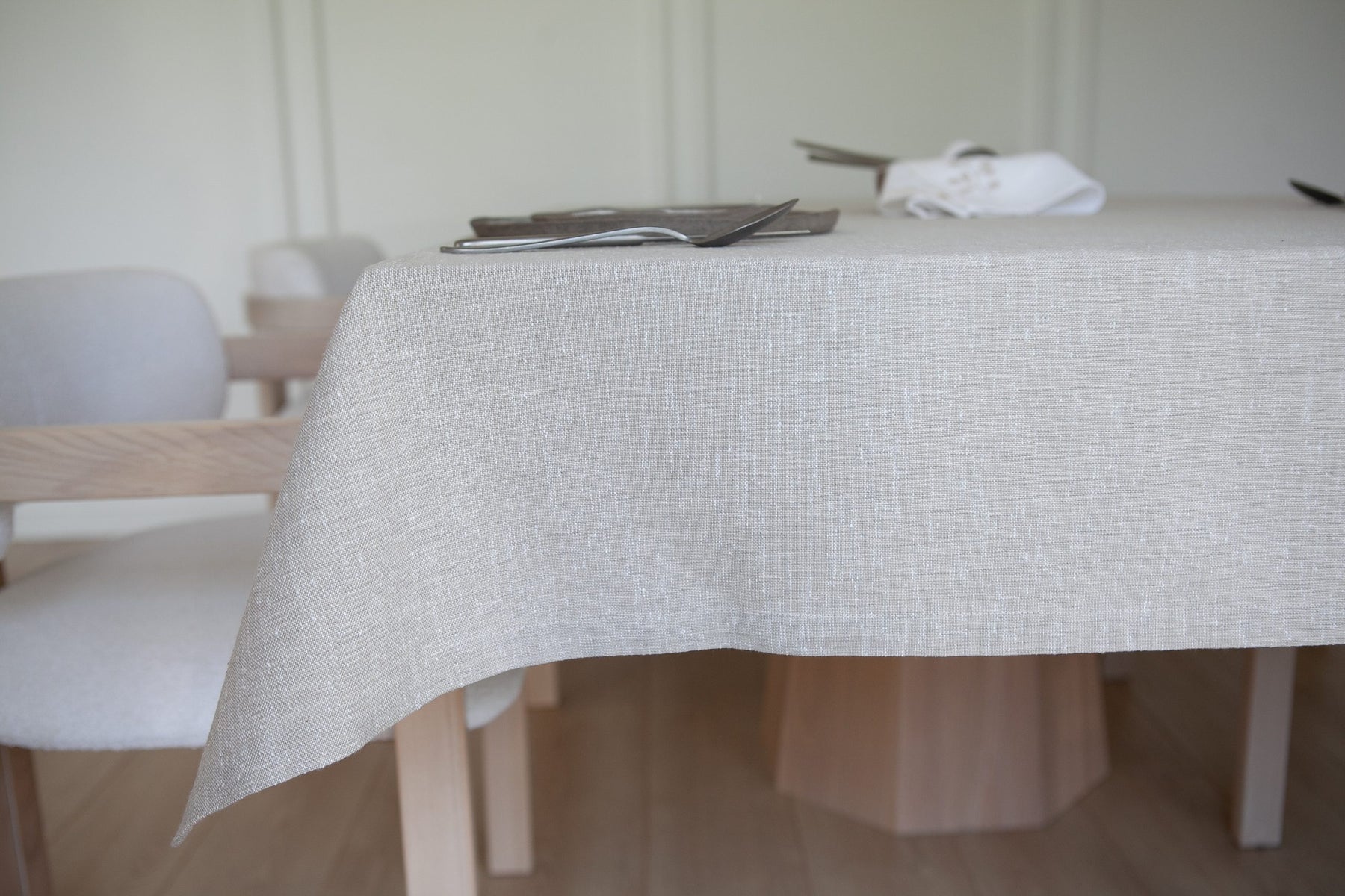 Keten Dokulu Vizon Masa Örtüsü 1.40x2.40
