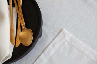 Keten Dokulu Krem Masa Örtüsü 1.40x2.40