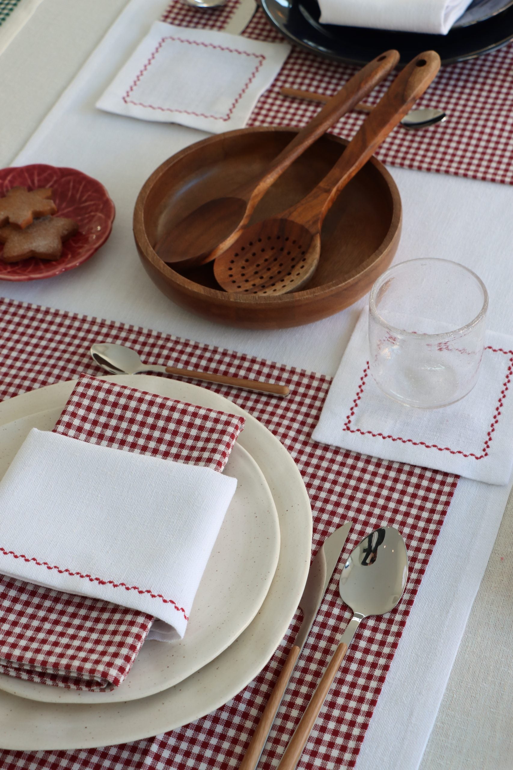 Kırmızı Pikolu Bardak Altlığı 4’lü Set