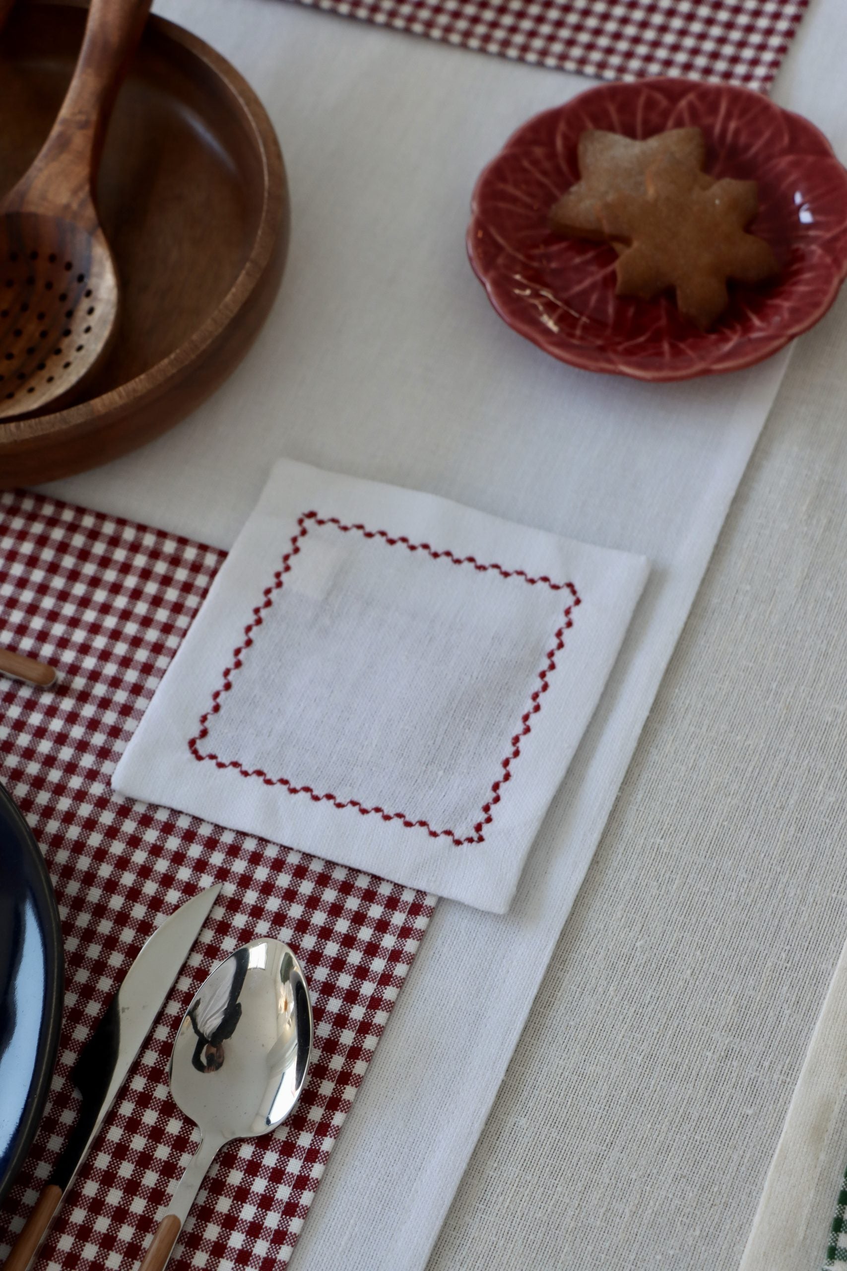 Kırmızı Pikolu Bardak Altlığı 4’lü Set