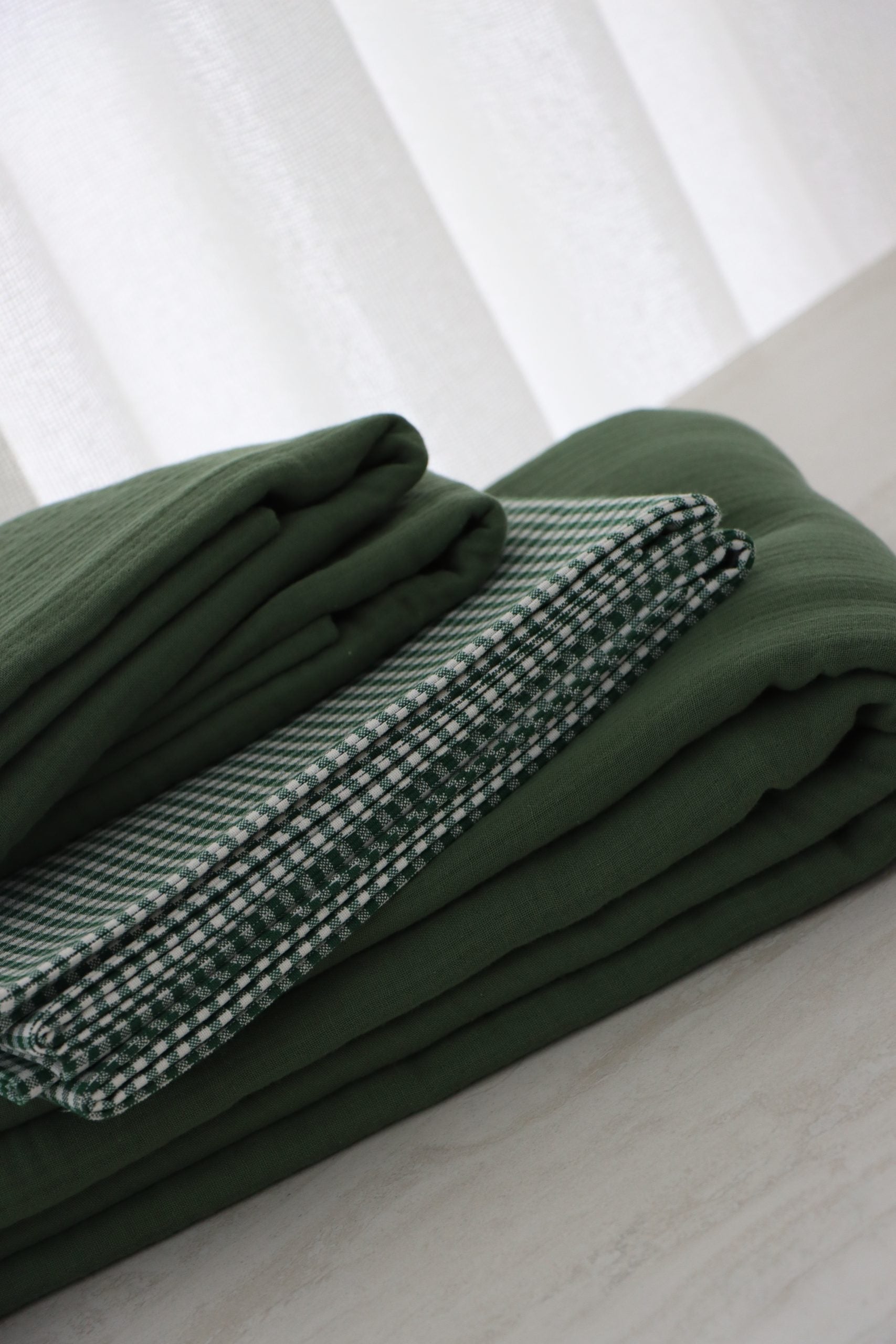 Yeşil Müslin Yastık Kılıfı 2’li Set