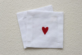 Kalp Nakışlı Bardak Altlığı 4’lü Set