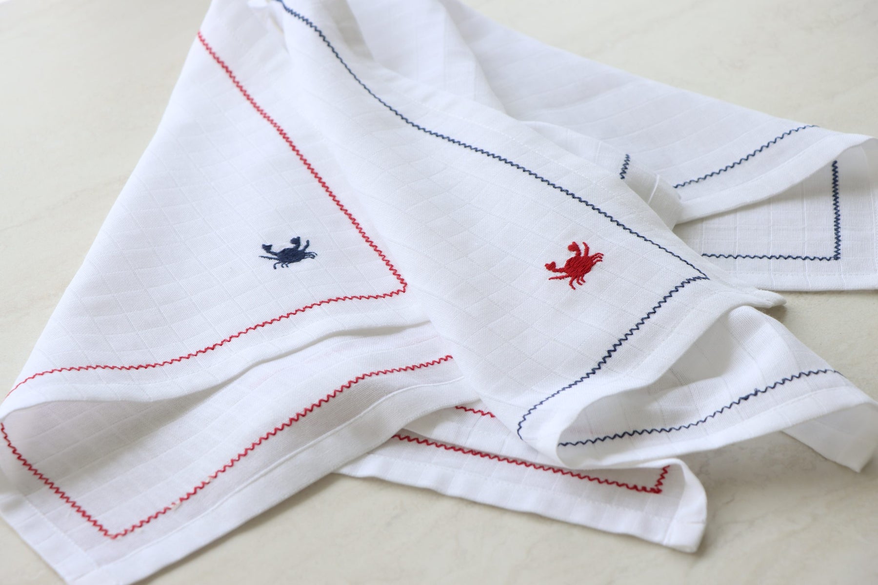 Yengeç Nakışlı Müslin Peçete 2’li Set