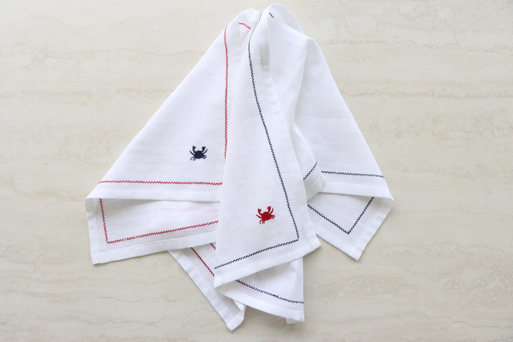 Yengeç Nakışlı Müslin Peçete 2’li Set