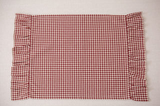 Bordo Renk Fırfırlı Ekose Amerikan Servisi 2’li Set