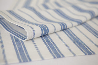 Mavi Çizgili Keten Runner