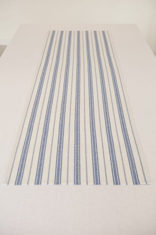 Mavi Çizgili Keten Runner