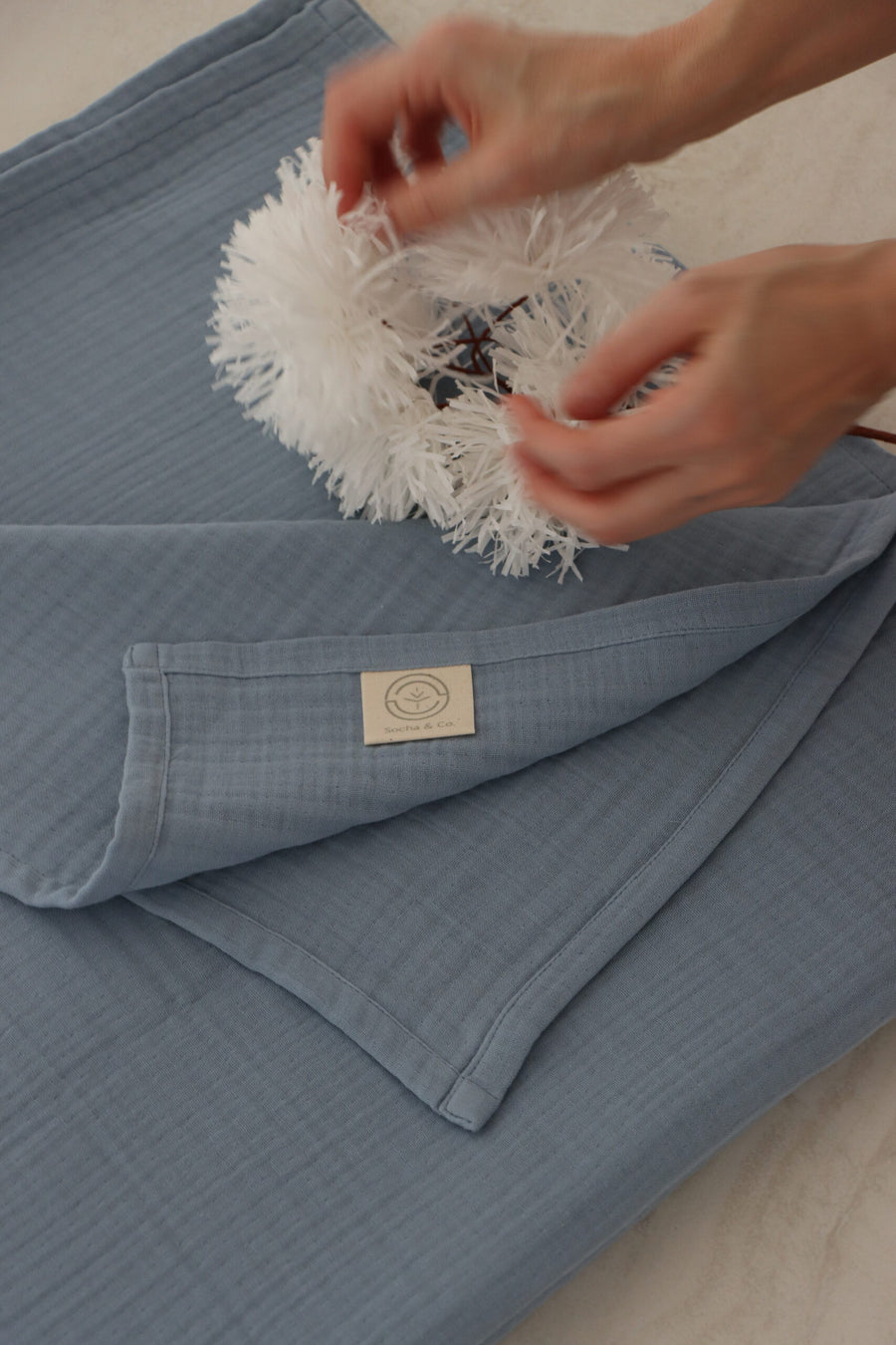 Dört Katlı Mavi Renk Müslin Pike