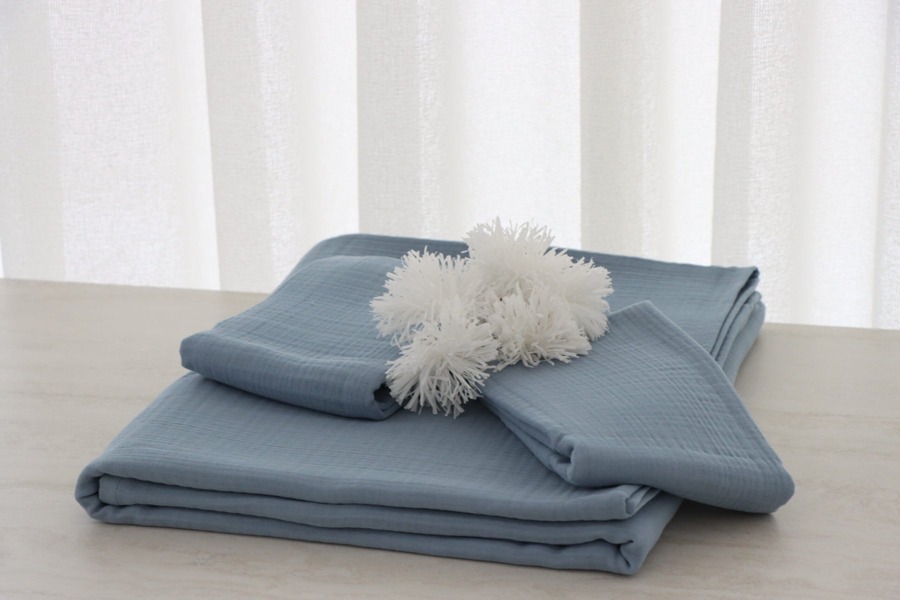 Dört Katlı Mavi Renk Müslin Pike