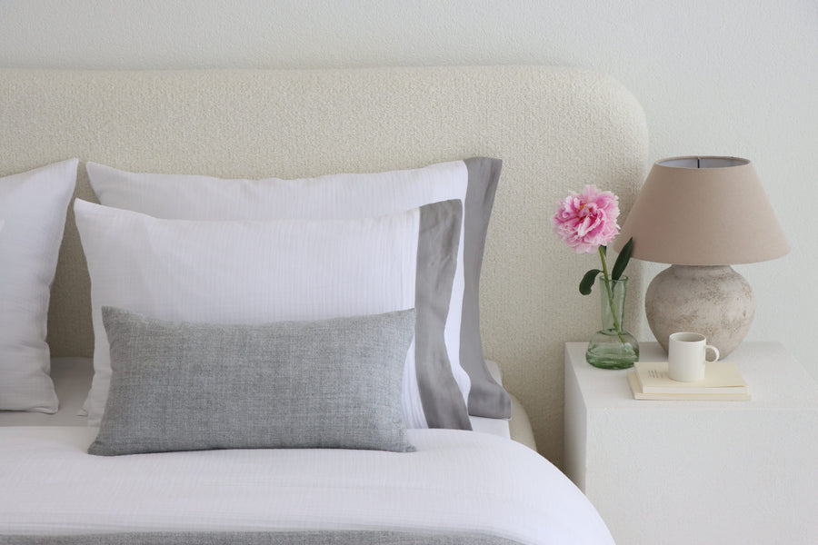 Gri Bordürlü Yastık Kılıfı 2’li Set