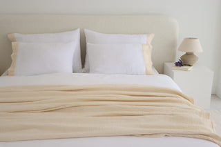 Krem Bordürlü Yastık Kılıfı 2’li Set