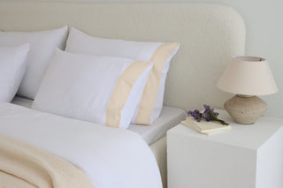 Krem Bordürlü Yastık Kılıfı 2’li Set