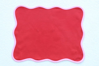 Pembe Biyeli Kırmızı Amerikan Servis 2’li Set