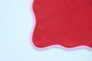 Pembe Biyeli Kırmızı Amerikan Servis 2’li Set