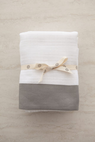 Gri Bordürlü Yastık Kılıfı 2’li Set