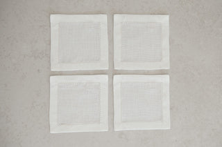 Krem Nakışlı Bardak Altlığı 4’lü Set