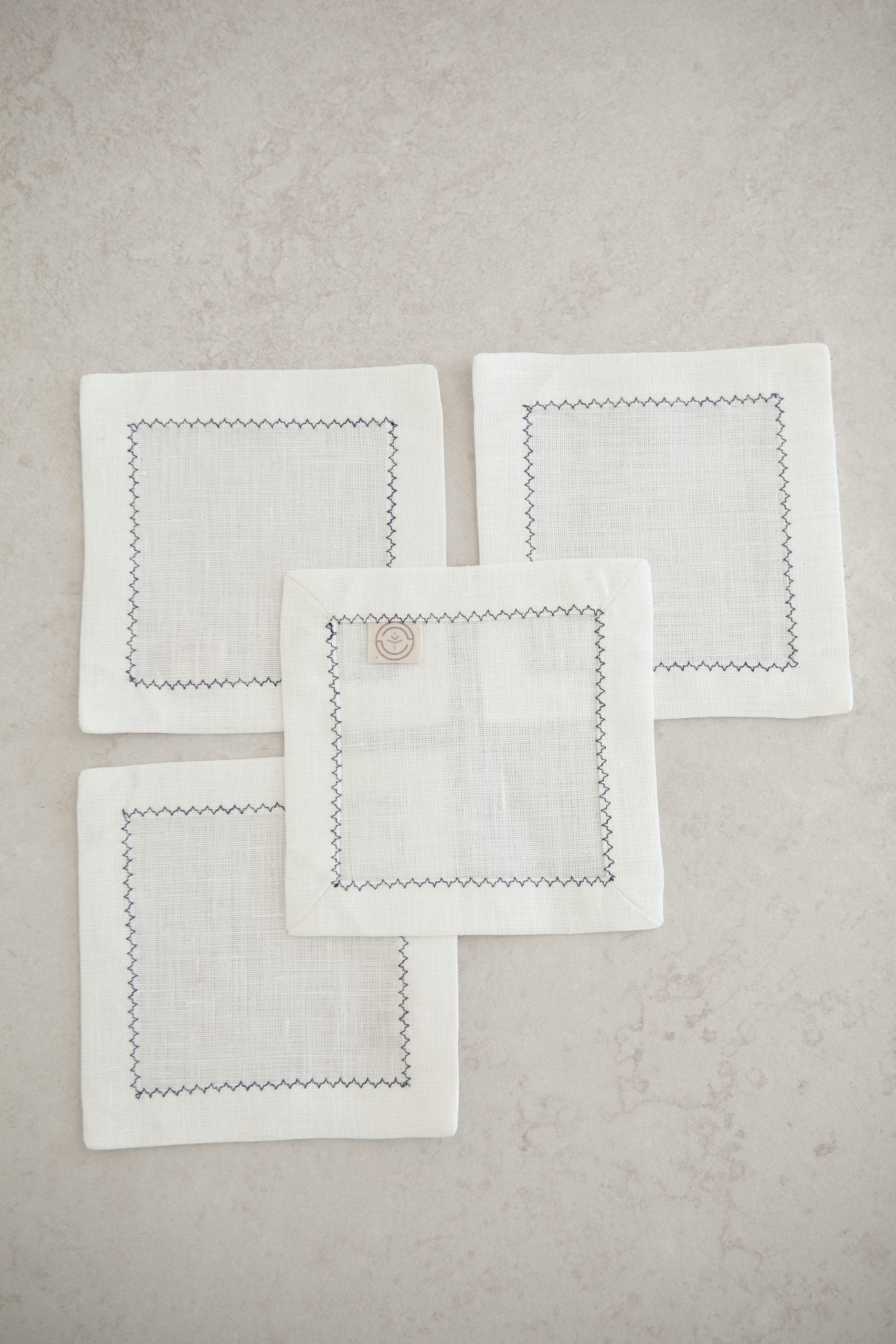 Mavi Nakışlı Bardak Altlığı 4’lü Set