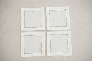 Mavi Nakışlı Bardak Altlığı 4’lü Set