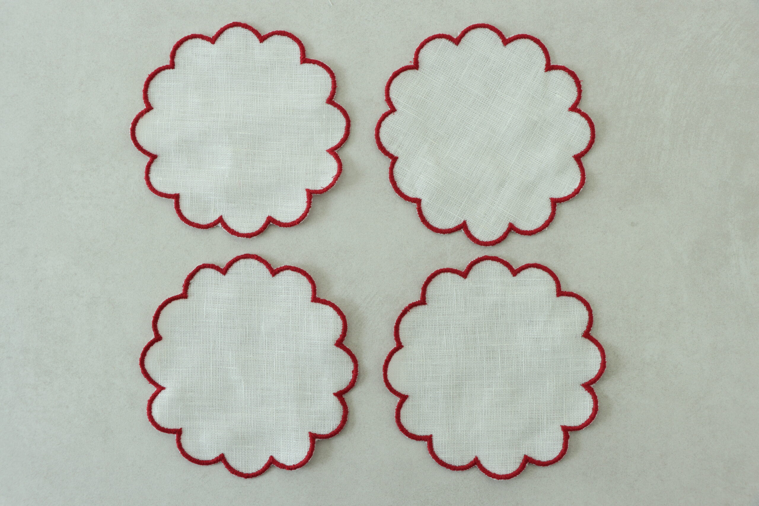 Kırmızı Biye Detaylı Bardak Altlığı Seti - Görsel 3