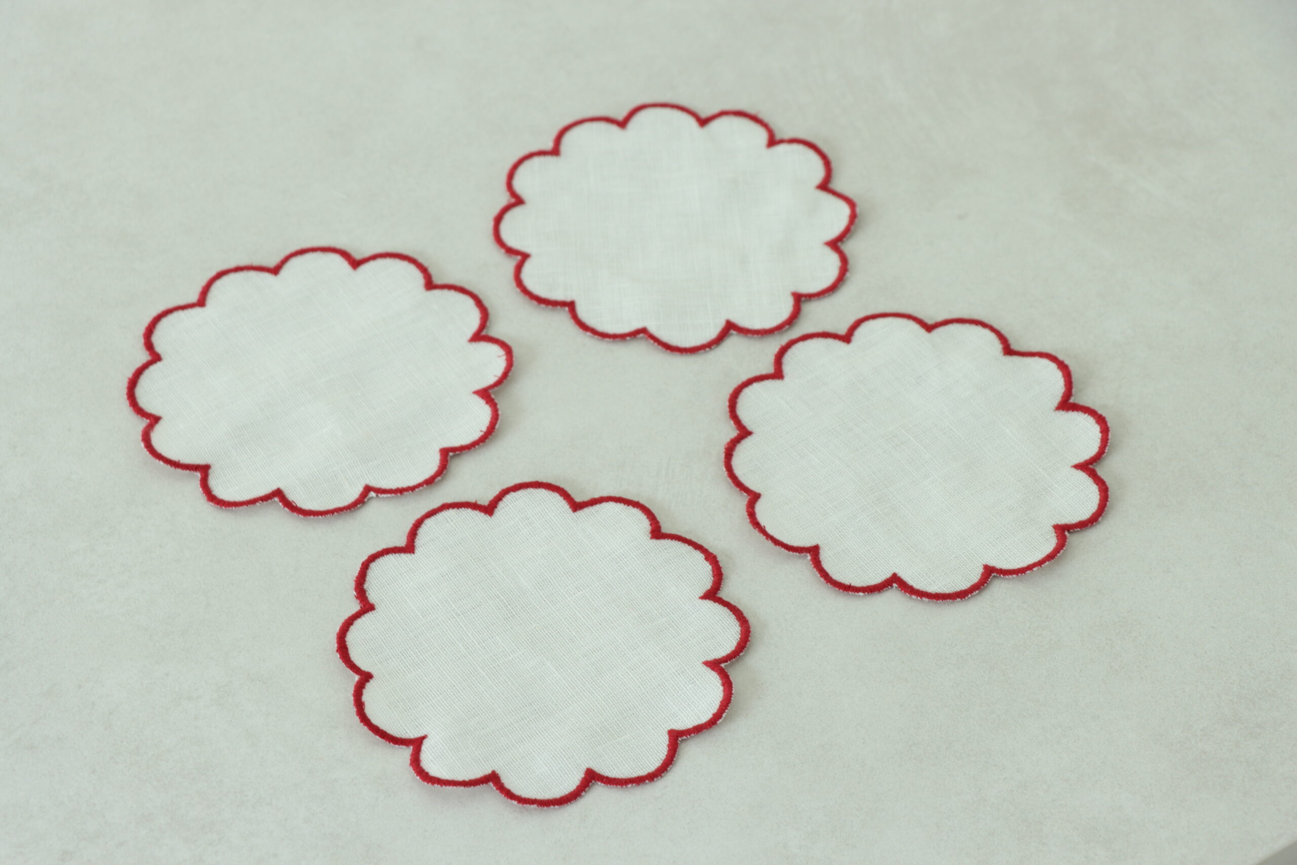 Kırmızı Biye Detaylı Bardak Altlığı Seti - Görsel 2