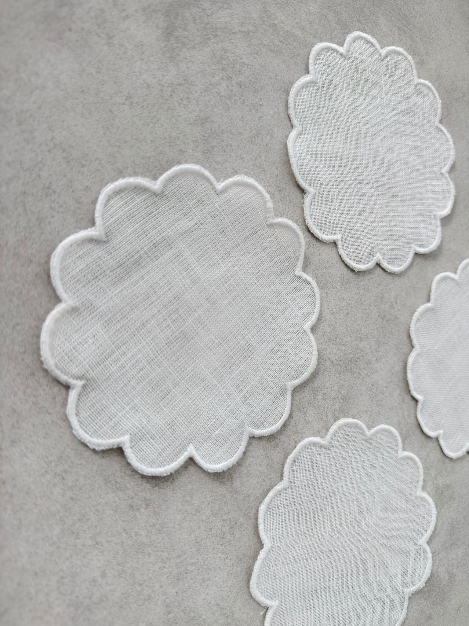 Beyaz Biye Detaylı Bardak Altlığı Seti - Görsel 2
